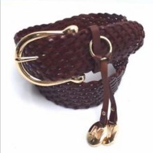 New MK braided leather belt